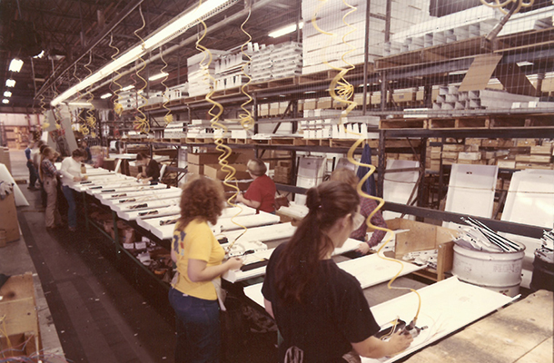 Williams factory floor in the 80s