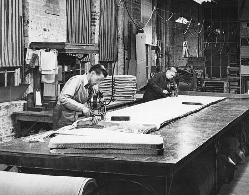 Assembly of seat cushions, one of the original H.E. Williams inventions
