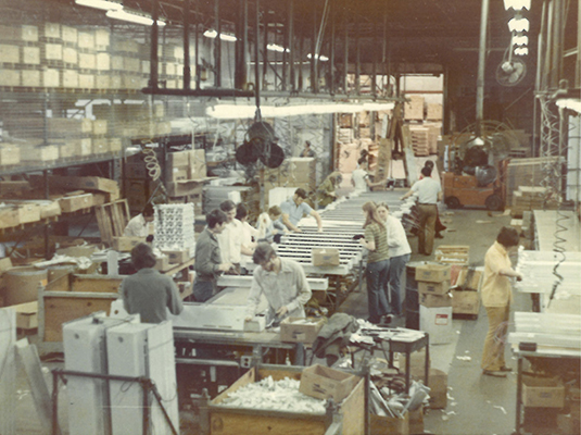 The Williams assembly line in May 1973