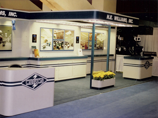 The old Williams tradeshow booth, showcasing our products in the 90s