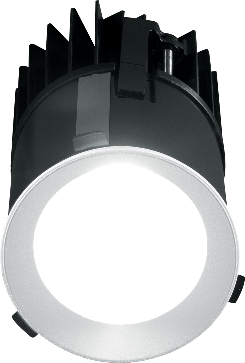 Zero-Flange Flush Lens with White Trim