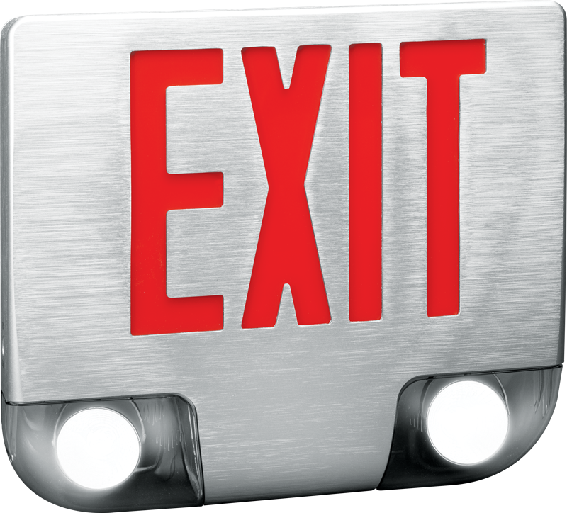 EXIT/EM/CA: The premium-grade extruded aluminum housing combined with energy-efficient LEDs provides a long-lasting, sturdily designed exit and emergency light.