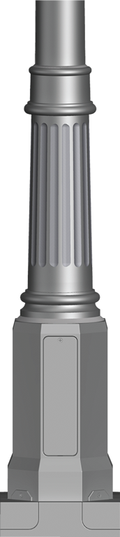 HWLR: Series HWLR is available in 8’ to 14’ pole heights including a cast aluminum structural base with a choice of straight or tapered smooth round shafts. The pole is designed to accommodate up to two fixtures on a pole top assembly with a maximum 36” O.C. fixture span.