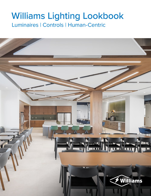 Williams Lighting Lookbook From education and healthcare facilities to hospitality, corporate and industrial environments, Williams designs and manufactures LED luminaires that offer advanced human-centric lighting features and innovative controls solutions.